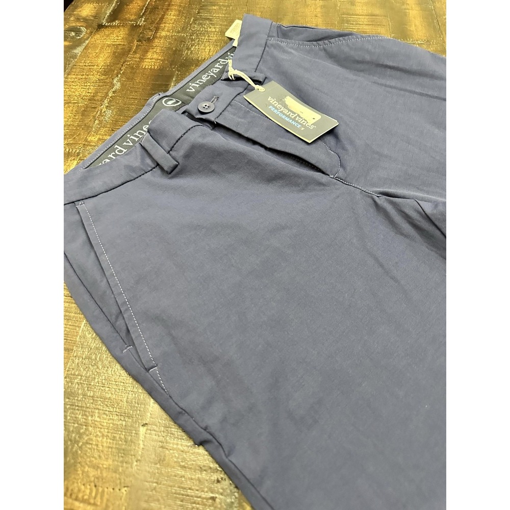 Vineyard Vines On-The-Go Pants Mens 30x34 Blue Stretch Chino Travel Golf Flawed